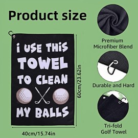 SDXCJY Golf Towel, Funny Golf Gift. Funny Golf Gift for Men, Husband, Boyfriend, Dad, Golf Towels for Golf Bags with Clip, Birthday, Golf Accessories