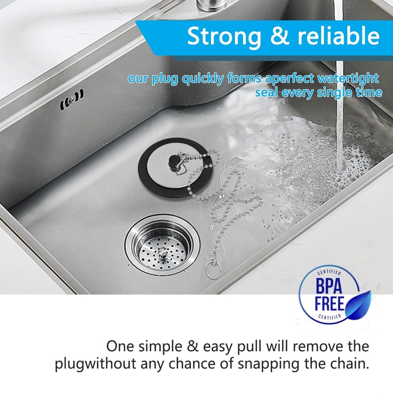 2 Pcs Universal Sink Plug, Bathtub Plug & Bath Plug