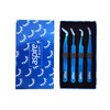 4 Pcs Fiber Tip Eyelash Extension Tweezer Professional Diamond Grip