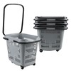 Cand 50 L Shopping Basket with Wheels, 4 Pack Plastic