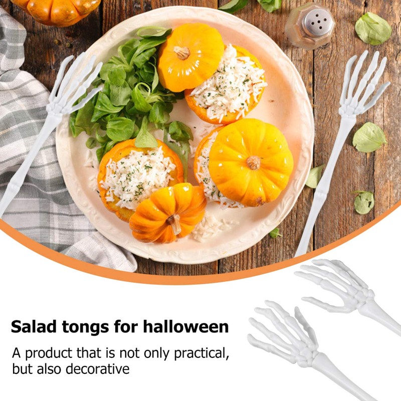 PRETYZOOM 2pcs Creative Claw Salad Tongs Simulation Skeleton Salad Tongs
