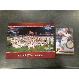 PHILLIES 2023 TEAM CALENDAR NL CHAMPIONS & 2022 TEAM 34 PHOTO CARD SET NEW SGA