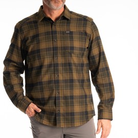 KLIM Men's Cottonwood Midweight Flannel Shirt - Size 2X - Dark Olive - Black