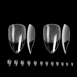 120 Pcs Clear 12 Sizes Short Almond Nail Tips Short Square Matte Full Cover Nail Tips Kit Acrylic Set for Nails Professional Nail Art