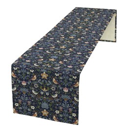 William Morris - Camino de mesa clásico con flores, hermoso clásico estilo bohemio, diseño de pájaros, para el hogar, cocina, mesa de comedor, 13 x 36 pulgadas