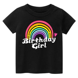 K-Acc Rainbow Birthday Girl Outfit – Shirt, Tutu Skirt, Hair Bow, Satin Sash – Costume for Girls Birthday Party (6 Years, Rainbow 2)