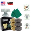 Sungabe 6 Pcs Stainless Steel Scrubber Sponges w/3 Nylon Scouring Pads&1 Plastic Handle