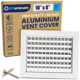 10" x 8" Duct Hole Aluminum Single Deflection Adjustable Air Supply Register, Decorative HVAC Vent Cover, Ceiling & Wall AC Deflector, Heating & Cooling Supply with Multi-Shutter Damper – ACLAMINAIRE
