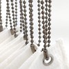 Black Nickel Shower Curtain Hooks, 55 Inch Ball Chain Design,