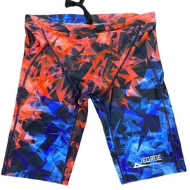 Jeorge Competition Swimming Shorts, 250gsm Chlorine Resistant Boys Jammers. (AU, Numeric, 20, Cranberry)