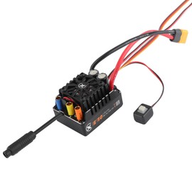 XC E10 Sensored Electric Brushless Motor Controller for RC Car, 2-4S Lipo,140A Continuous Current,5-10A、6.0/7.4/8.4V BEC,Applicable to 1/8、1/10,Support Turbo Timing and APP Control (XT60)