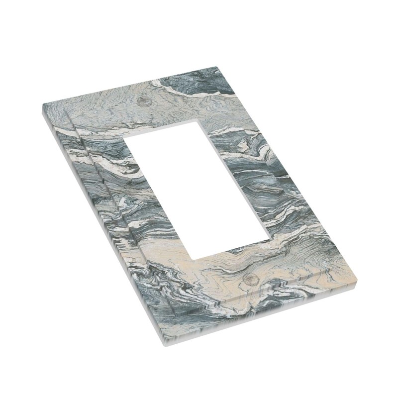 Marble Seas Metallic Blue Ceramic Tile Print Decorative Outlet Covers