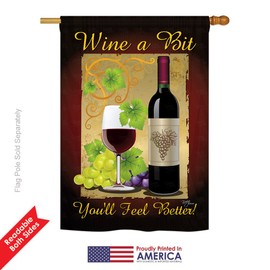 Wine a Bit Indoor/Outdoor Sublimation Flag 28" X 40" 17021