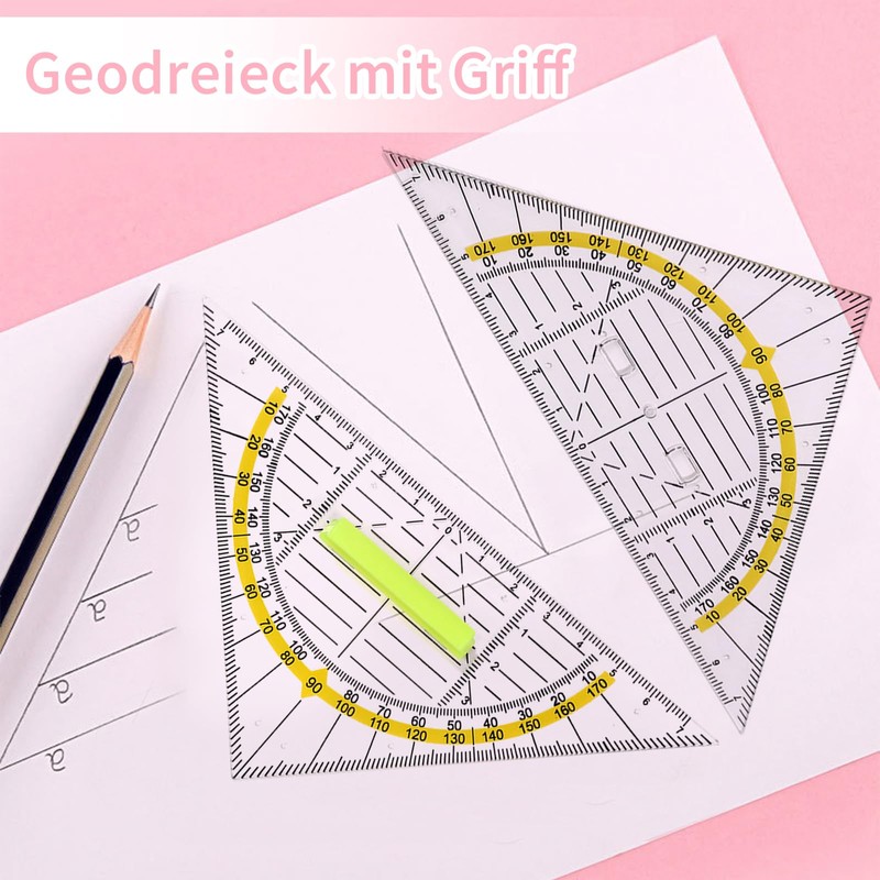 qingmeng Set Square with Handle, Set of 4 Small Flexible