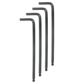 sourcing map 4pcs Ball End Hex Key Wrench 3/16" L-Shape Long Arm Hexagon SAE Wrenches Chrome Vanadium Steel Repairing Tool for Home Repair Black