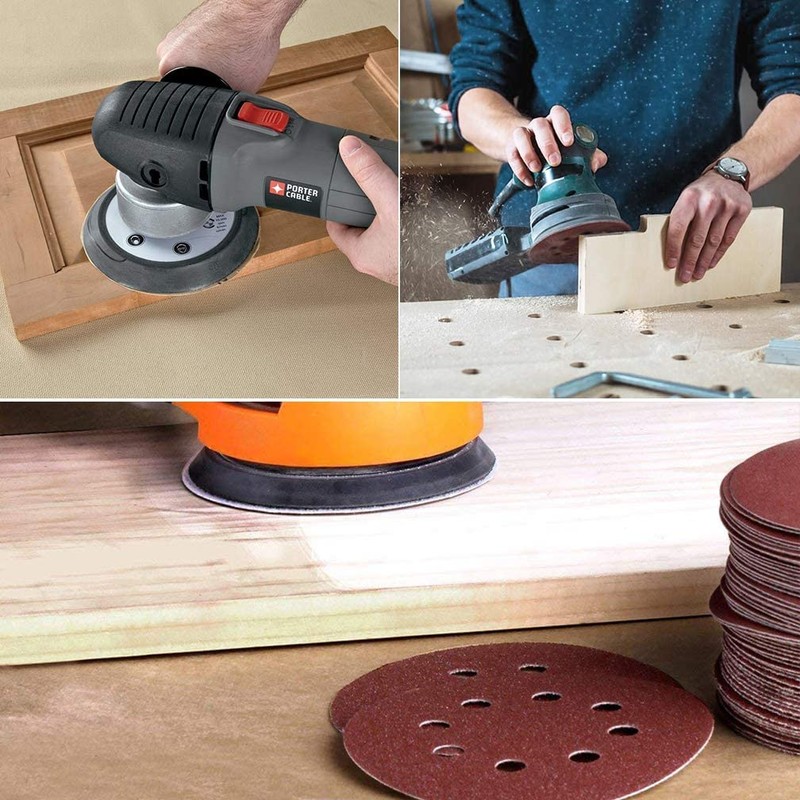 Maveek 50 Pieces 8 Holes Sanding Discs 60 Grit 5