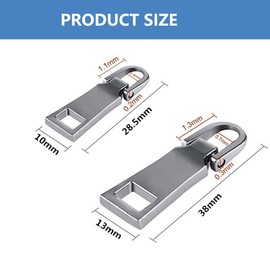 Zipper Pull Replacement,Metal Zipper Handle Mend Fixer Zipper Tab Repair for Luggage Suitcase Bag,Backpack,Jacket Bags,Coat Boots (Size 3 and 5, 8 Piece)