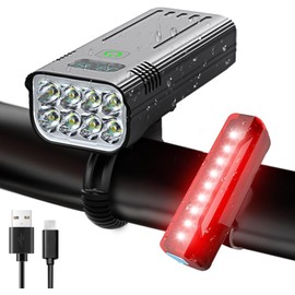 Victoper Upgraded Bike Lights, 8 LED High Lumens Super Bright Bike Light, 5+5 Modes USB Rechargeable Bicycle Light Front and Back, Bike Headlight and Tail Light Set for Night Riding, Road, Mountain