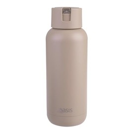 Oasis Ceramic Lined Stainless Steel Triple Wall Insulated 'Moda' Drink Bottle 1 Litre - Latte