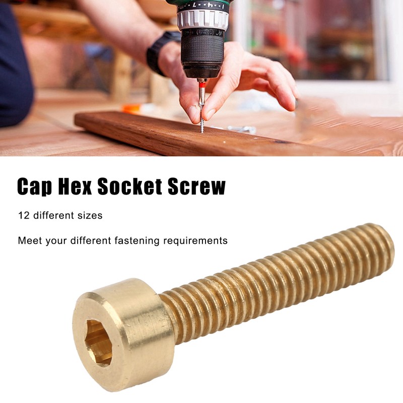 50Pcs Cap Hex Socket Screw Copper Fastener Hardware Tools Industrial