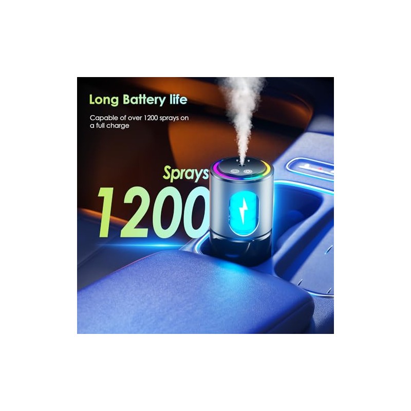 Smart Car Air Freshener Diffuser with RGB Music Sync Light