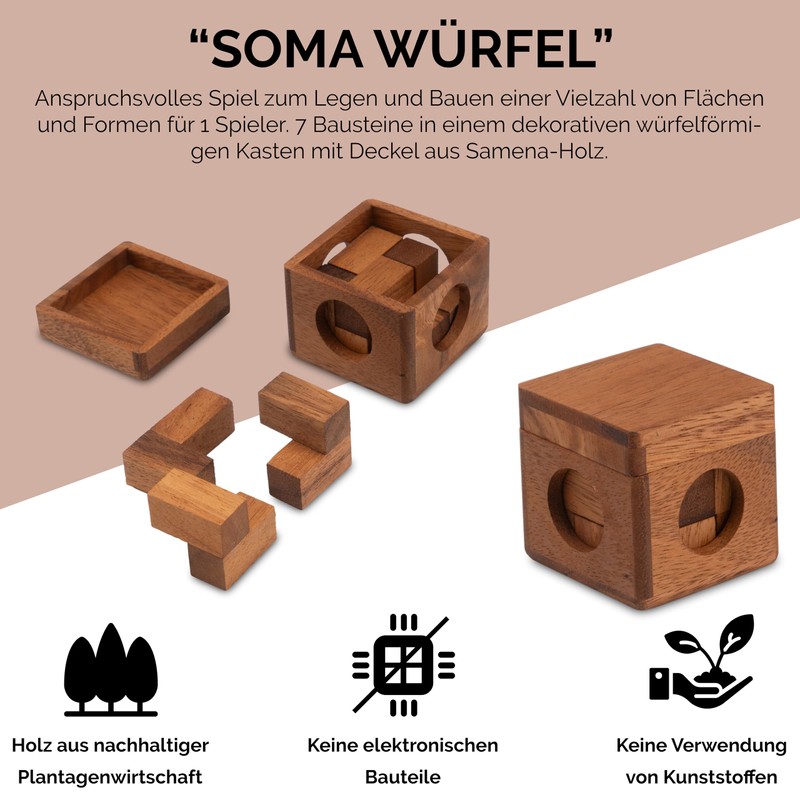 Soma Cube Size S - 3D Puzzle - Educational Game