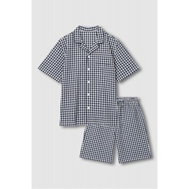 JAJU [JAJU] Men's Seersucker 5-part Pajama Set_Light Navy