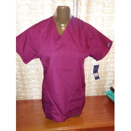 Cherokee NWT Cherokee Workwear Women's V-Neck Scrub Top Wine size M- 4700