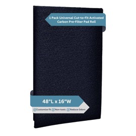 Fresh Headquarters Cut‑to‑Fit Carbon Pad Pre‑Filter Roll – Universal Activated Carbon Sheet for Air Purifier, Furnace, AC, Range Hood, 3D Printer & More Odor/VOC Control