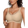 OEAK Womens Wireless Bras V Mesh Comfortable Bralette Supportive Tshirt