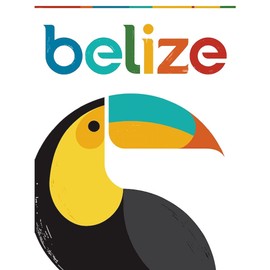 CafePress Belize Vintage Travel Poster with Toucan Beach Tow Large Beach Towel, Soft Towel with Unique Design