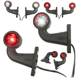 2 x LED Rubber Side Light 12 V 24 V with E-mark Position Light Car Truck Car Caravan Car Lamp Light White Red Square Short