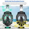 NARUTOO 180°Full Face Snorkel Mask, Double Floating Ball Design Anti-Leak