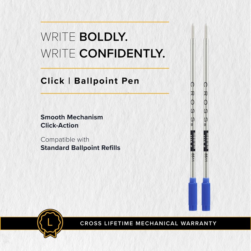 Cross AT0622-102 Ballpoint Pen, Oil-Based, Click, Satin Black