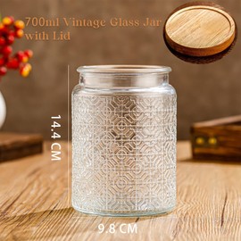 Taefaba Vintage Glass Jar With Airtight Lid, Spice Jars Overnight Oats Containers Glass Storage Containers Kitchen Storage Containers for Sugar, Coffee, Tea,Candy Cookie,Pasta,Cereal
