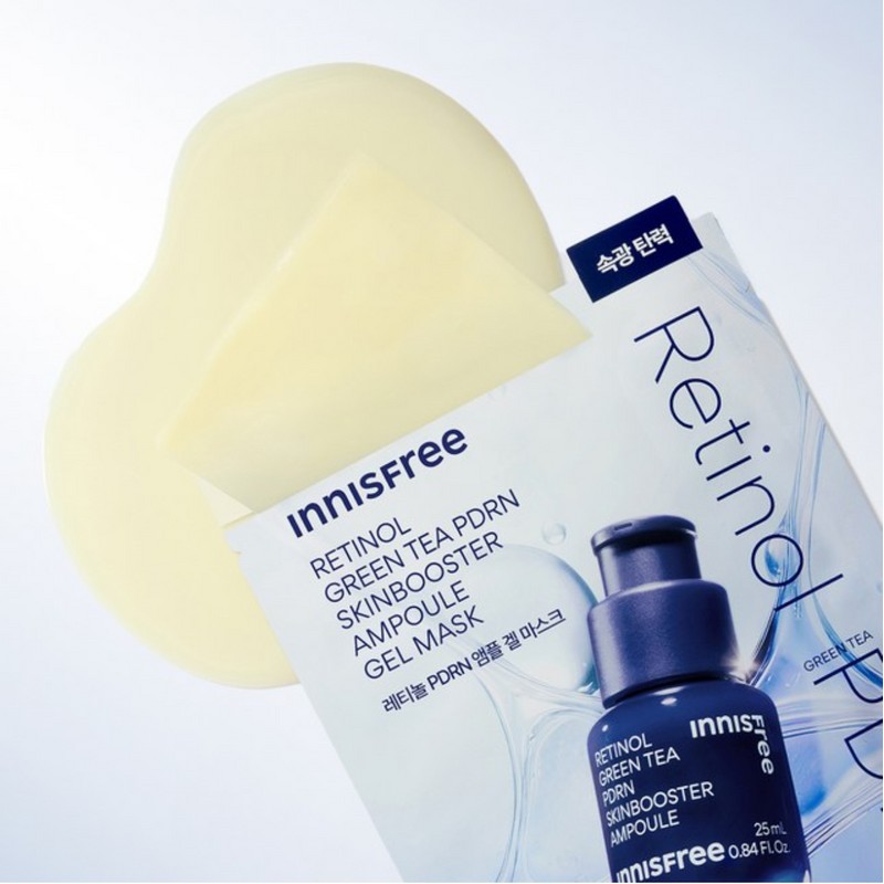 Innisfree Retinol Green Tea PDRN Skin Booster Ampoule Gel Mask,