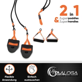 TAALOGA® 2-in-1 Pull Rope Swimming I Swimming Training I Pull Rope Training with Hand Paddles and Handles
