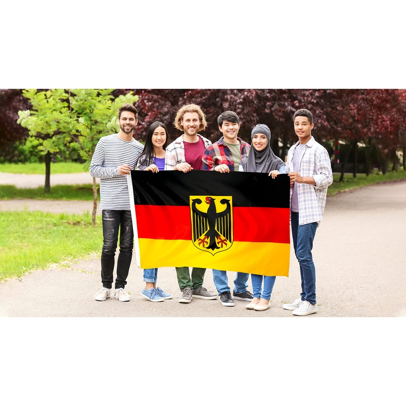 DANF Germany Eagle Flag 3x5 Ft Thick Polyester, Fade Resistant,