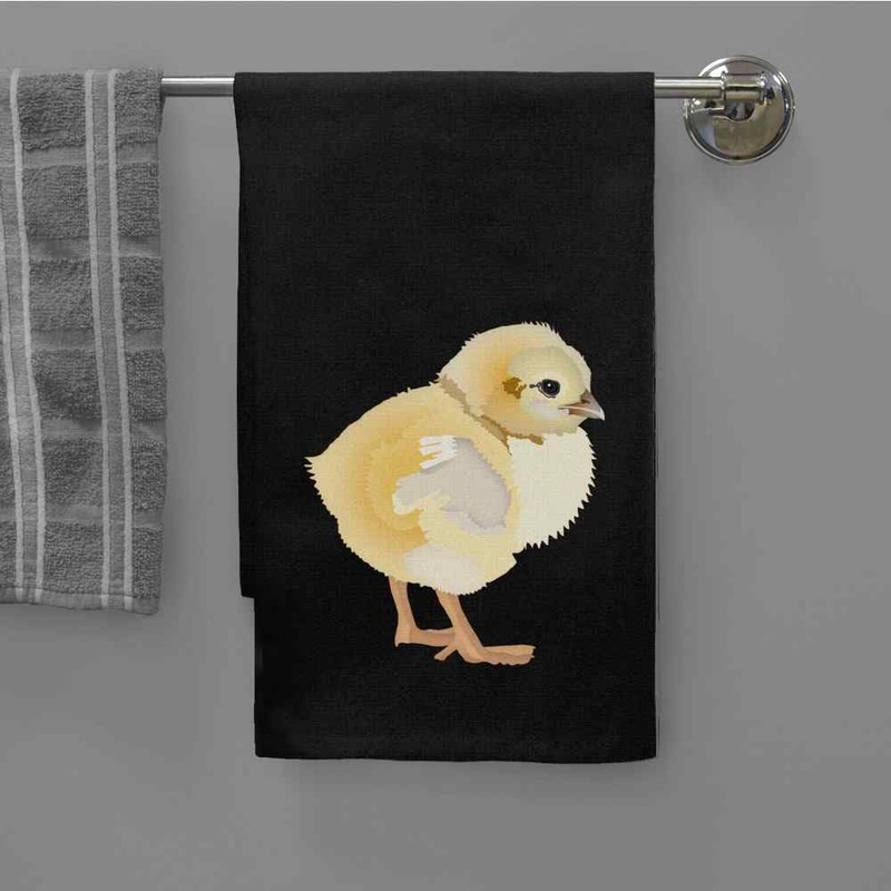 Azeeda 'Easter Chick' Black Cotton Tea Towel/Dish Cloth (TW00046470)