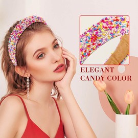 Coridy Colorful Headbands Wide Hairband Red Candy Hair Accessories for Women(C-Red)