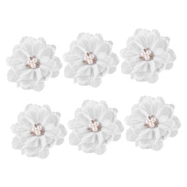 Gatuida 2 Sets of 6pcs Ruffled Floral Hair Clips for Women and Girls Cloth Hair Barrettes for Everyday Wear and Special Occasions