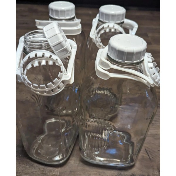 Does not apply 4-Pack 2 Qt Glass Milk Bottles with