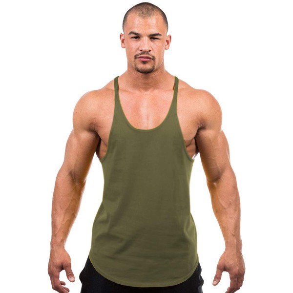 Iwearit Stringer Tank-Top (Green-XXL) Made in USA