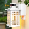 Porch Light with GFCI Outlets Built-in, Motion Sensor Dusk to