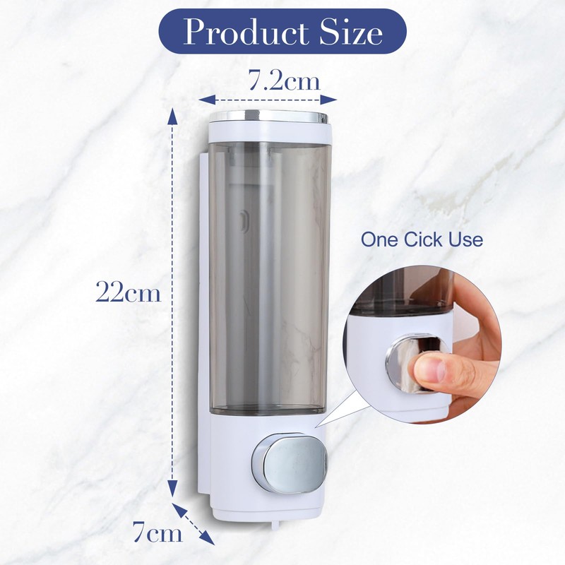 300ml No Drilling Hand Soap Dispenser Wall Mounted, Small Liquid