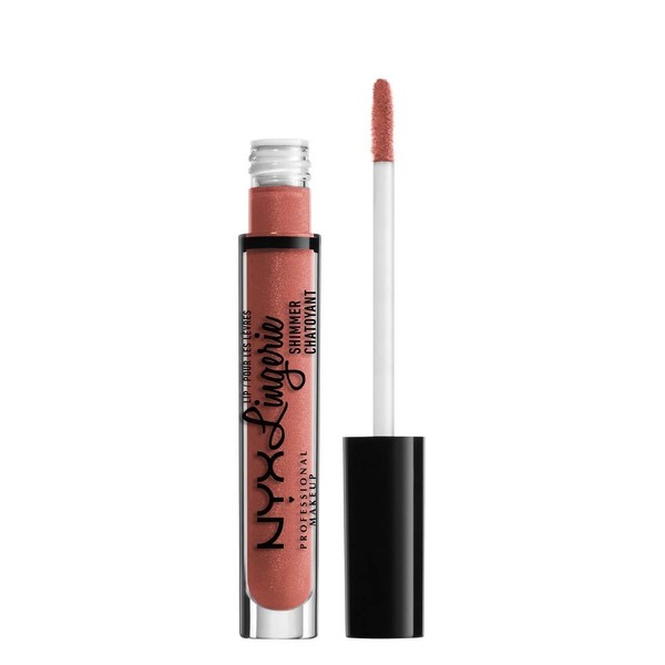 NYX PROFESSIONAL MAKEUP Lip Lingerie Shimmer, Lip Gloss - Bare with Me (Pale Nude)