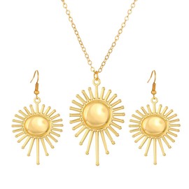 FDEETY Sun Jewellery Set Women's Pendant Necklaces Earrings Set Fashion Accessories Gift Set Christmas Gifts for Women
