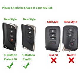 Aoocar 2018-2025 Leather Key Fob Cover, Compatible with Lexus ES LS LC RX NX LX TX GX Series etc, No Screw Design Key Holder Protector (Black)