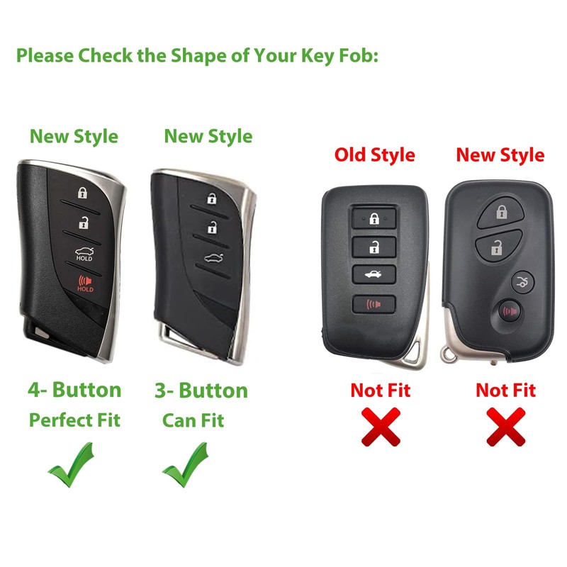 Aoocar 2018-2025 Leather Key Fob Cover, Compatible with Lexus ES