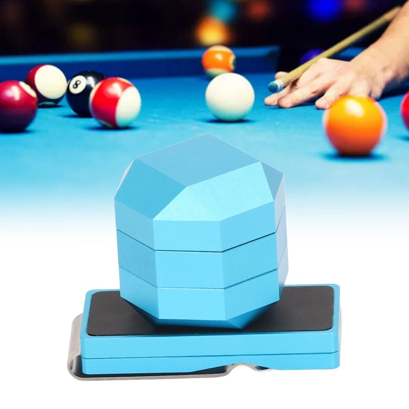 Aluminum Cue Chalk Holder Clip Octagon Universal 3 Layers Billiard